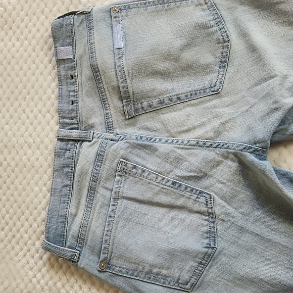 7 FOR ALL MANKIND WOMENS JEANS.  SIZE 26 LIGHT BLUE RAW HEM - Picture 5 of 15